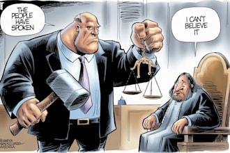 create professional editorial and political cartoon