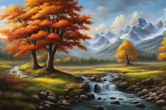 paint a realistic digital landscape, oil painting, art