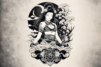 do a tattoo design in japanese style