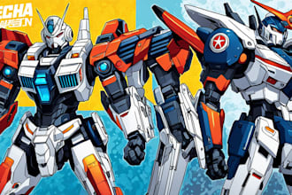 make anime, mecha, pop art ,fan art and original character