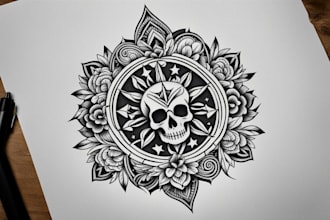 create a rad traditional tattoo design