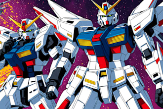 draw awesome gundam, mecha, robot fanart for you