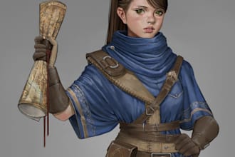 do portrait concept character art horror game fanart traditional illustration