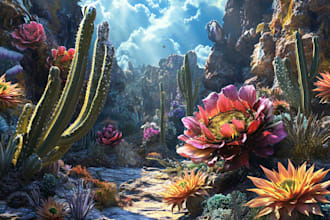 illustrate botanical illustration with custom background