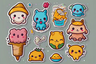 draw cute unique kawaii doodle art illustrations, icons