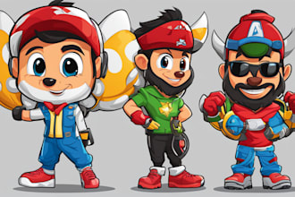 design custom cartoon character, mascot