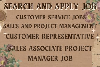 search and apply customer service, sales and project management job application