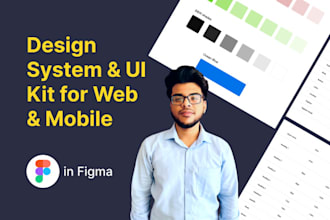 create design system, UI kit, and user flow for web and mobile in figma