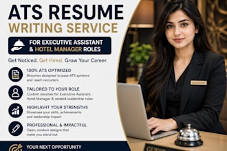 write ats resume for executive assistant, hotel manager roles