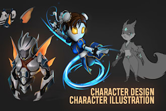 do custom characters and stickers, oc design and concept art