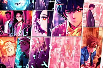 draw manga comic webtoon anime story for you