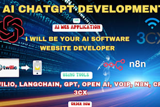 build ai webapp twilio gen ai with chatgpt langchain openai, crm, n8n, 3cx,voip