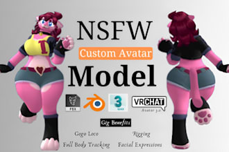 create vrchat avatar furry avatar 3d anime vtuber model vrc character vr chat