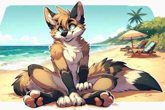 draw your furry art or fursona illustration