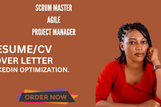 write scrum master, project manager, agile resume, cover letter