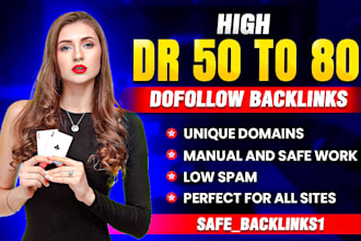do high domain authority da domain rating DR 50 to 80 dofollow seo backlinks