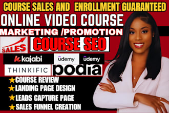 udemy course promotion online course marketing student enrollment sales funnel
