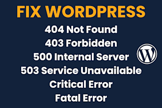 fix 404 not found, 403 forbidden, 500 internal server error in a wordpress