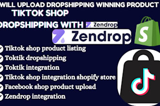 upload dropshipping usadrop products zendrop tiktok shop facebook shop manager
