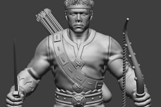 form 3d realistic digital sculpture, create stl file, optimize 3d file for print
