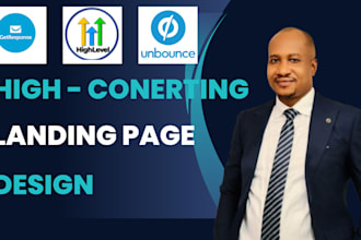 create a responsive getresponse landing page,unbounce, gohighlevel landing page,