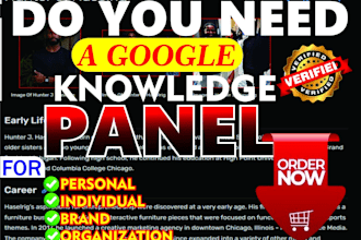 make verified lifetime google knowledgepanel for any profession and organization