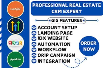 setup rei reply pipedrive hubspot zoho gohighlevel real estate crm va automation