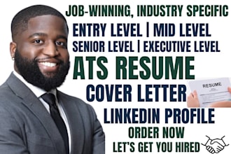 write federal, executive, IT, sales, finance, healthcare, engineering resume
