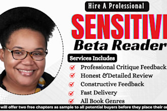 be your sensitive beta reader for literary memoir science mystery fiction book