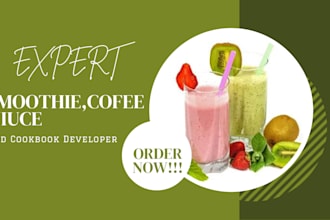 write over 50 juice and smoothie recipes for your cookbook