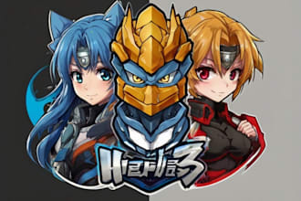 design mascot anime logo with your character