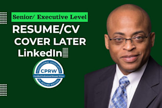 write your senior executive CV, resume, cover letter and optimize your linkedin