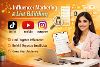 reseach instagram and tiktok influencers list