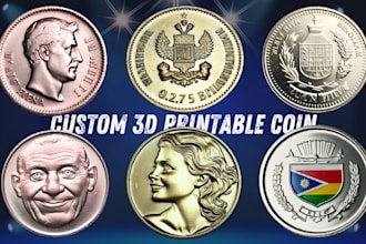 design 3d printable coin, bas relief, 3d medallion, model crypto, 3d coin logo