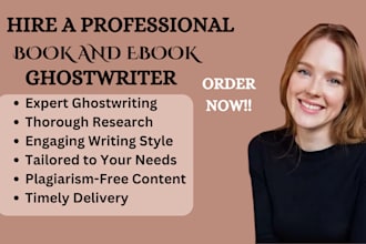 be your book writer, ebook ghostwriter, book ghost writer, kindle book writing