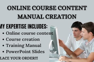 create ebook online course content creation, training manual real estate finance