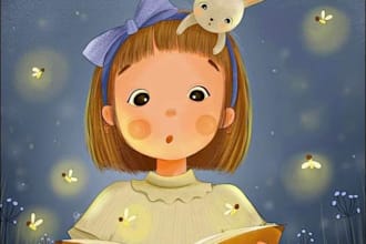 draw children book illustration and cute character design