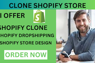 clone shopify store branded shopify dropshipping store, shopify design, redesign