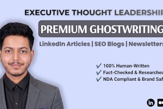 ghostwrite premium linkedin articles and SEO blog posts