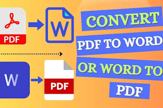 a convert PDF to word or word to PDF and data entry