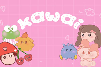 draw cute kawaii cartoons and doodle