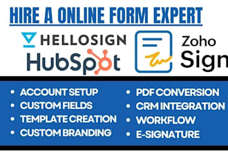 setup hellosign zoho sign hubspot readysign jotform sign rsign signinghub dochub
