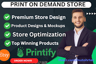 setup shopify etsy print on demand store printful printify pod products upload