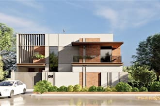 design house and apartment with 3d renders