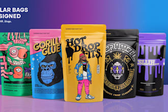 design custom weed pouch, mylar bag for cbd, cannabis packaging in 24 hours