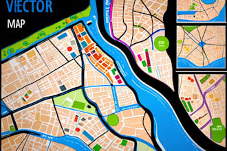 design unique vector map ,city map or event map illustration
