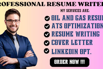 do a professional oil and gas resume, engineering, cover letter and linkedin