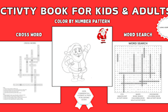 design activity book and coloring book for kids and adults