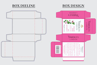 do custom box dieline, diecut, product packaging box design