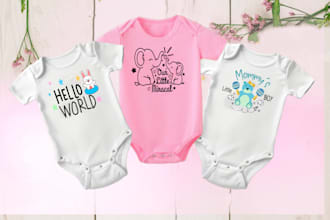create unique kids clothing brand badge cute pattern